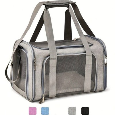 Pet Carrier Bag Soft Sided Airline Approved Cat Dog Travel Tote 15lb Collapsible