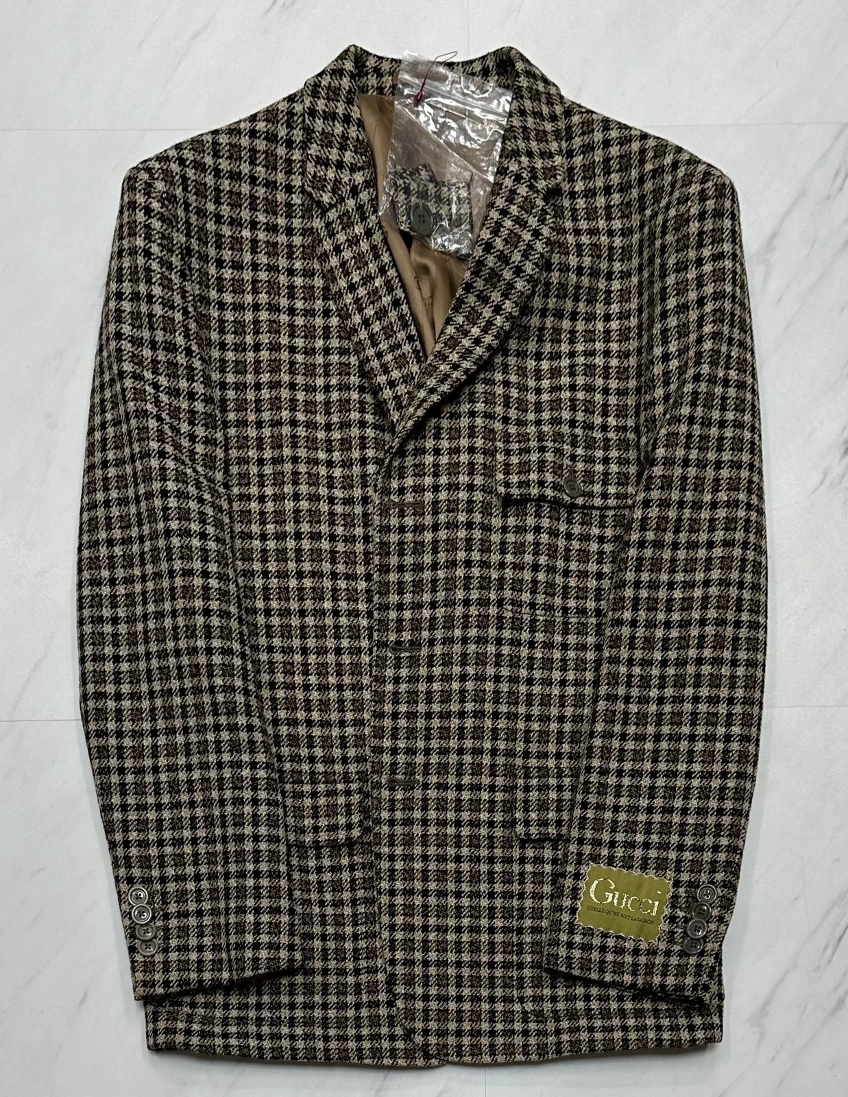 Gucci GG Logo Uomo Anderson Vintage Classico Giacca Lana a Quadri 105 76930722