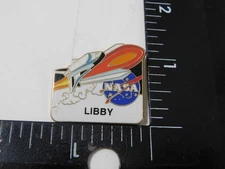 NASA SPACE SHUTTLE NAME TAG PIN LIBBY