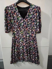 Nicole Miller Dress Womens S Midi Floral 3/4 Sleeve Colorful Capsule Collection