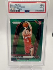 2024 PANINI PRIZM GREEN PRIZM #268 REED SHEPPARD PSA 9 ROCKETS