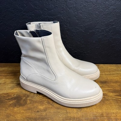 Sarto by Franco Sarto Jinta Cream Leather Ankle Boots Womens 7M