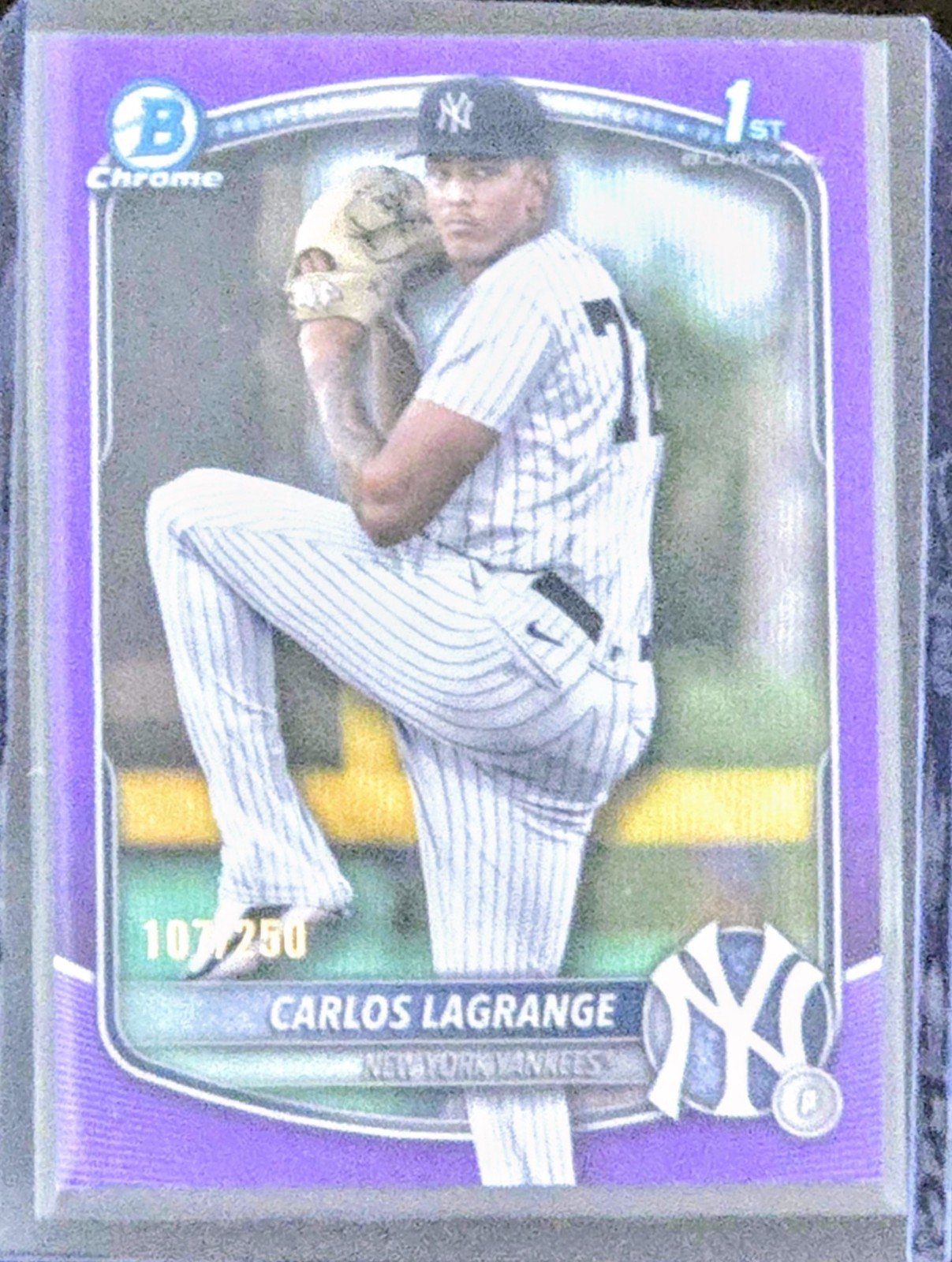 2025 Bowman Chrome Carlos Lagrange 1st Purple Refractor /250 #BCP-202 Yankees