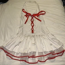 Sexy Nurse white tutu Women Halloween Costume Red cross Laced Corset M Be Wicked
