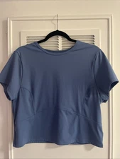 PS Women’s XXL Short Sleeve Active Blue Gym Shirt Top Cropped