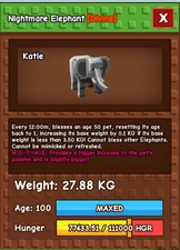 🐘Good Size Nightmare Elephant  26kg+  Age 100 🐘GROW A GARDEN 🪴🌈🌞Cheap Fast