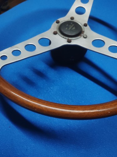 Vintage Valdolona Testing Wood Aluminum Personal Steering Wheel Made In Italy - Picture 7 of 13