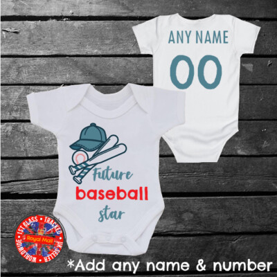 Baseball ''Future Star'' personalisierter Strampler Strampler Geschenk Jungen Mädchen Fans 