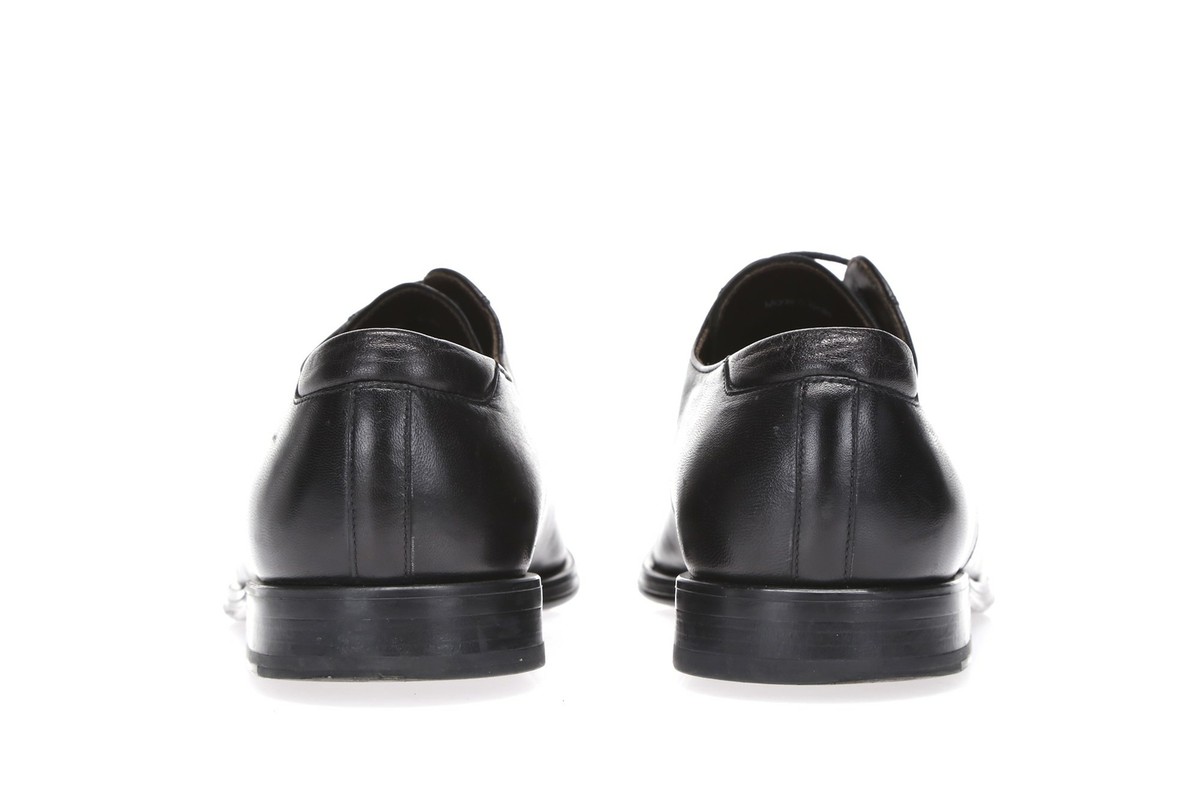 MAGNANNI Mens Black Leather Almond Toe Lace Up Oxfords Heels  display picture 3