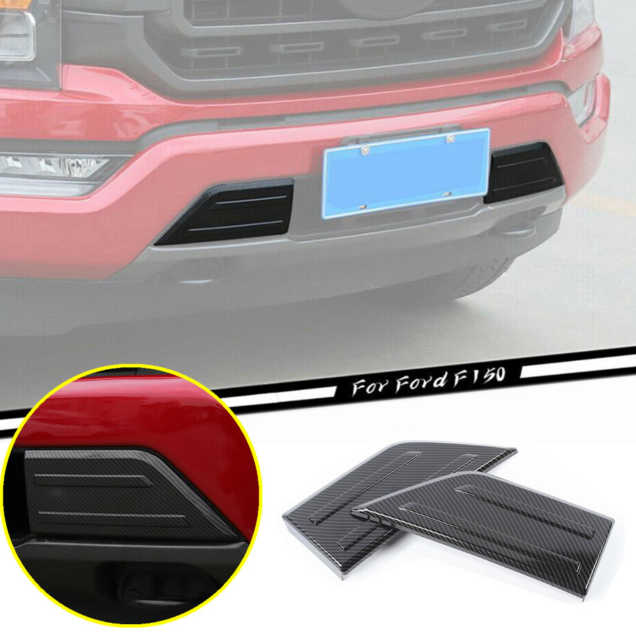Ford F150 21-23 Carbon Fiber Front Bumper Corner Cover Trim Accessory