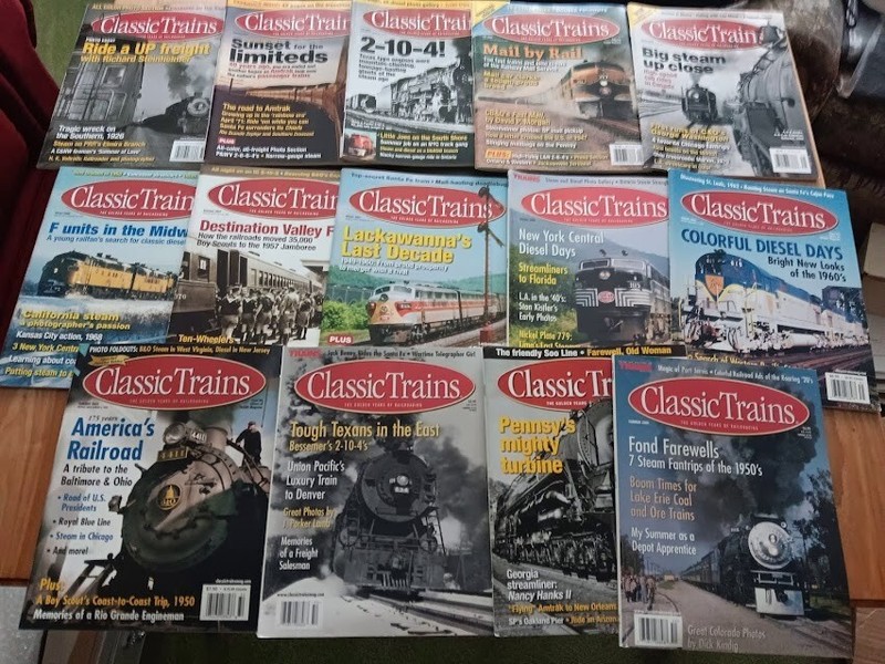 Lot of 14  Issues Classic Trains The Golden Years of Railroading Magazine