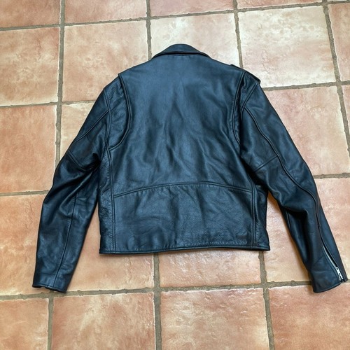 Xelement Black Leather Jacket Size 42 Motorcycle Biker Riding Zip - Picture 5 of 11