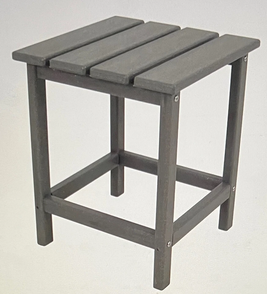 NUEVO POLYWOOD ECT18GY Long Island Extremo Exterior, Mesa Auxiliar, 18 Pulgadas, Gris Pizarra Foto 2 de 4