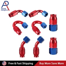 2pcs PTFE Hose End Fitting Adapter for PTFE E85 Fuel Line 4AN 6AN 8AN 10AN 12AN