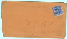 X Fancy Cancel Early Ohio Postal Cover Blue 3 Cent Stamp ~ 703x