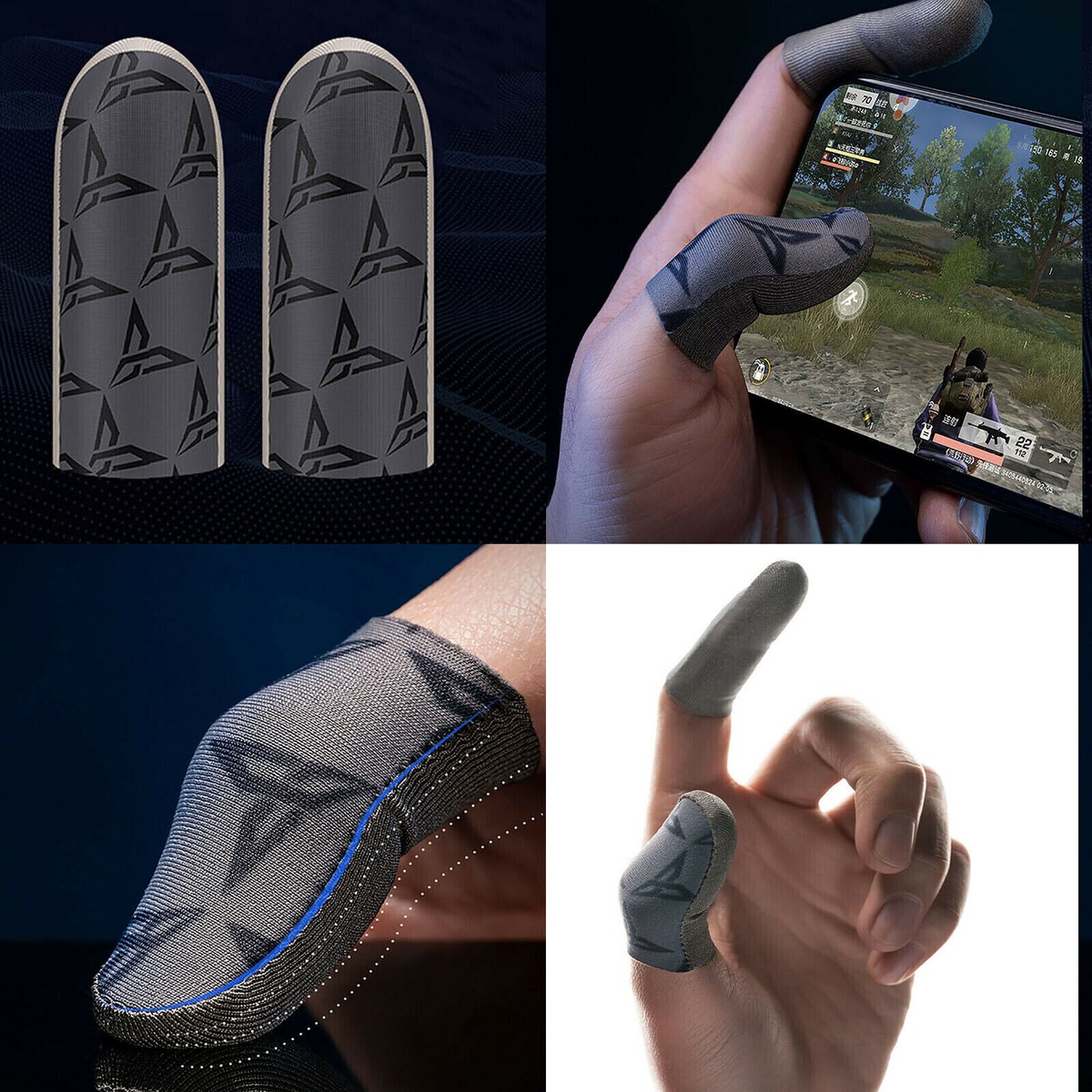 For PUBG Mobile Gaming Finger Sleeve Sweatproof Touch Screen Finger Gloves  Cover