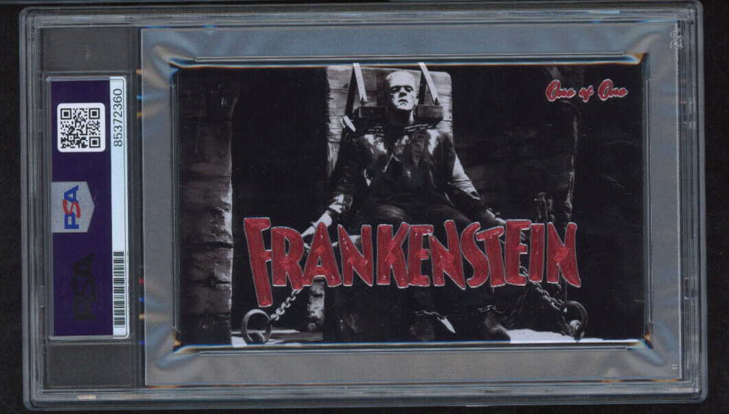 Boris Karloff signed Cut 3x5 Custom Card PSA DNA Slab Frankenstein