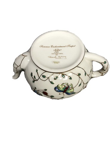 2003 Lenox Summer Enchantment Teapot Signed Parvaneh Holloway 24K Gold Trim - Picture 10 of 11