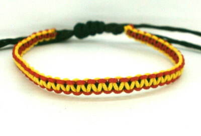 2 Pulsera Bandera de España Macramé Hilo 1mm Ajustable Artesanal
