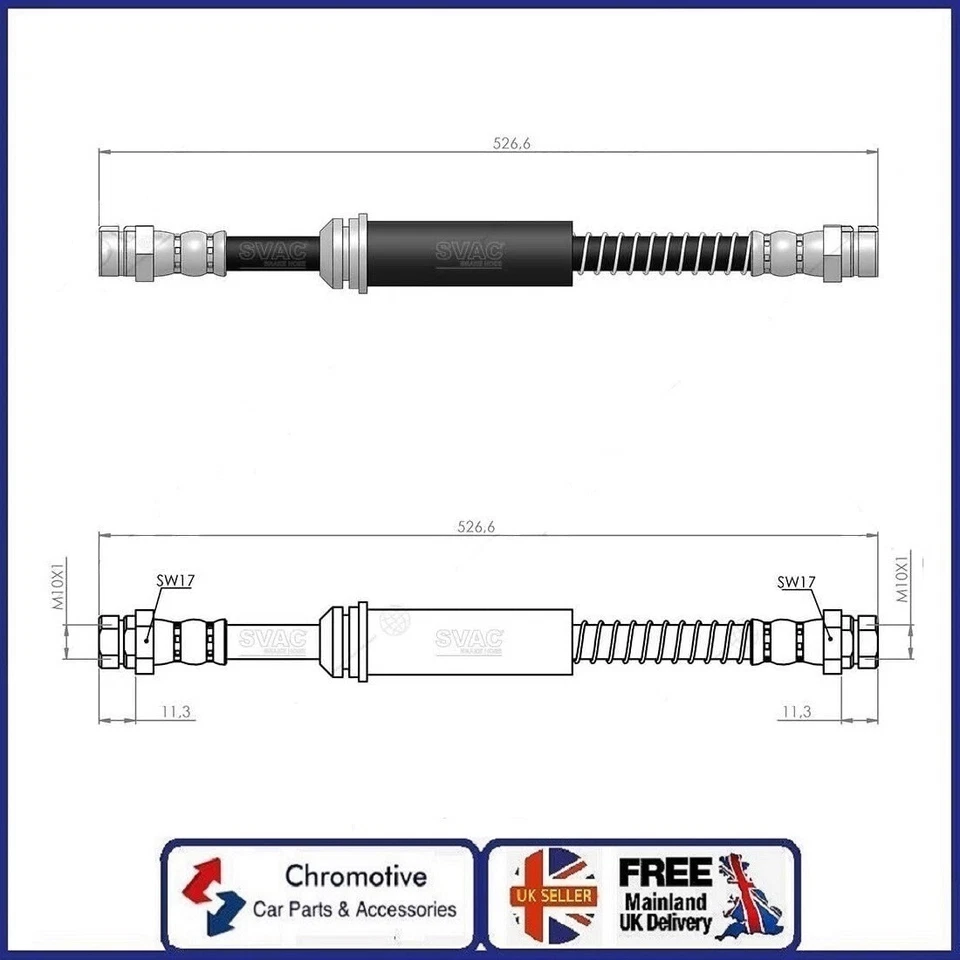 Mangueira de freio dianteiro AUDI A3 8P1, SEAT LEON 1P1, VW GOLF VI 2X 1K0611701A 1K0611701N - Imagem 2 de 4