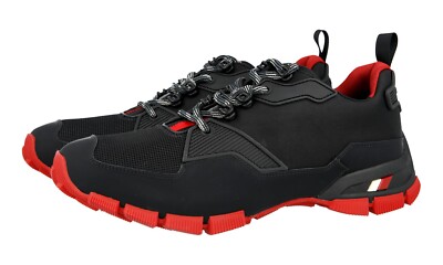 PRADA Crossection Sneakers - 4E3147 - Black Red - NEW -  US 10.5 EU 43,5