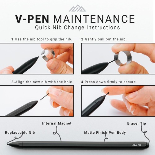 Premium V-Pen EMR Stylus with 4096 Pressure Sensitivity & Palm Rejection Tech - Picture 10 of 11