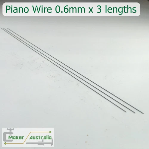 3 PCS 0.6mm Piano Wire Straight 30cm(11.81 inches) Lengths