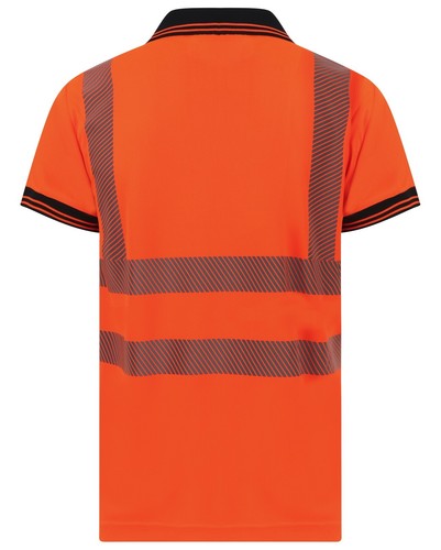 POLO Shirts Short Sleeve Viz Visibility High Work Wear Yellow & Orange HV-320 - Picture 4 of 7