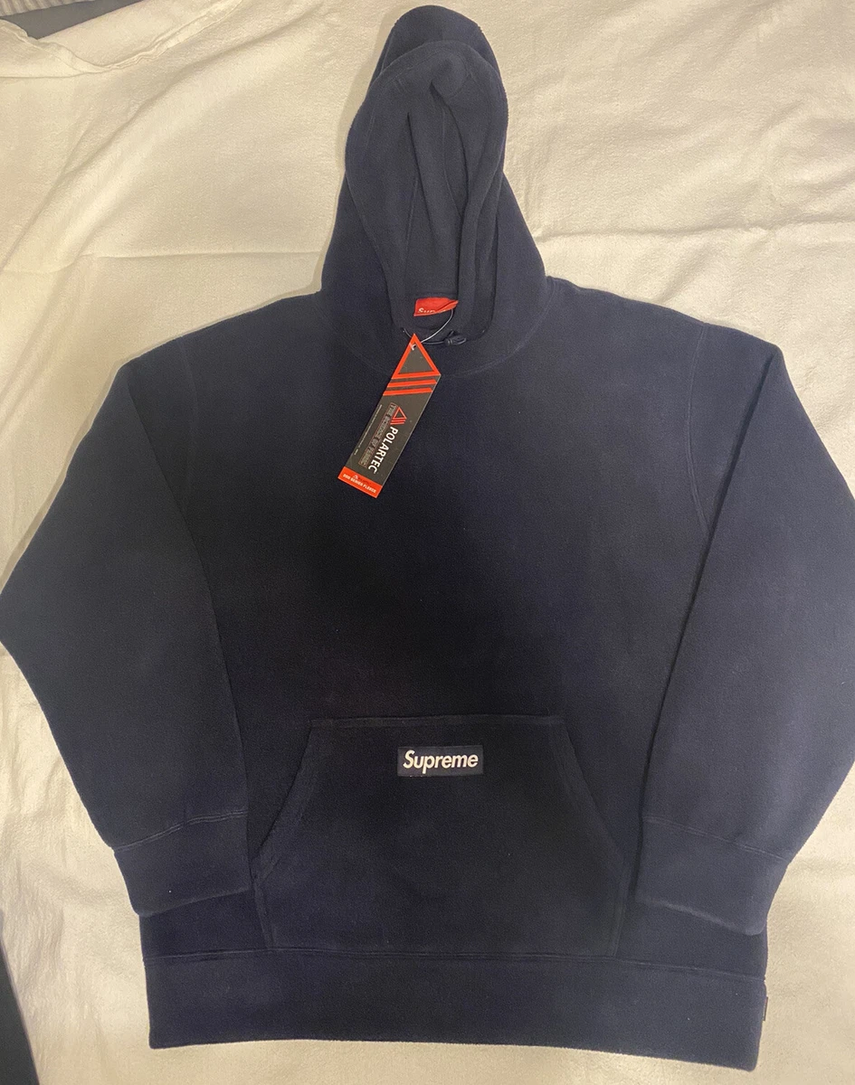 NWT Supreme Polartec 200 Series Fleece Hooded Sweatshirt Size Large Navy