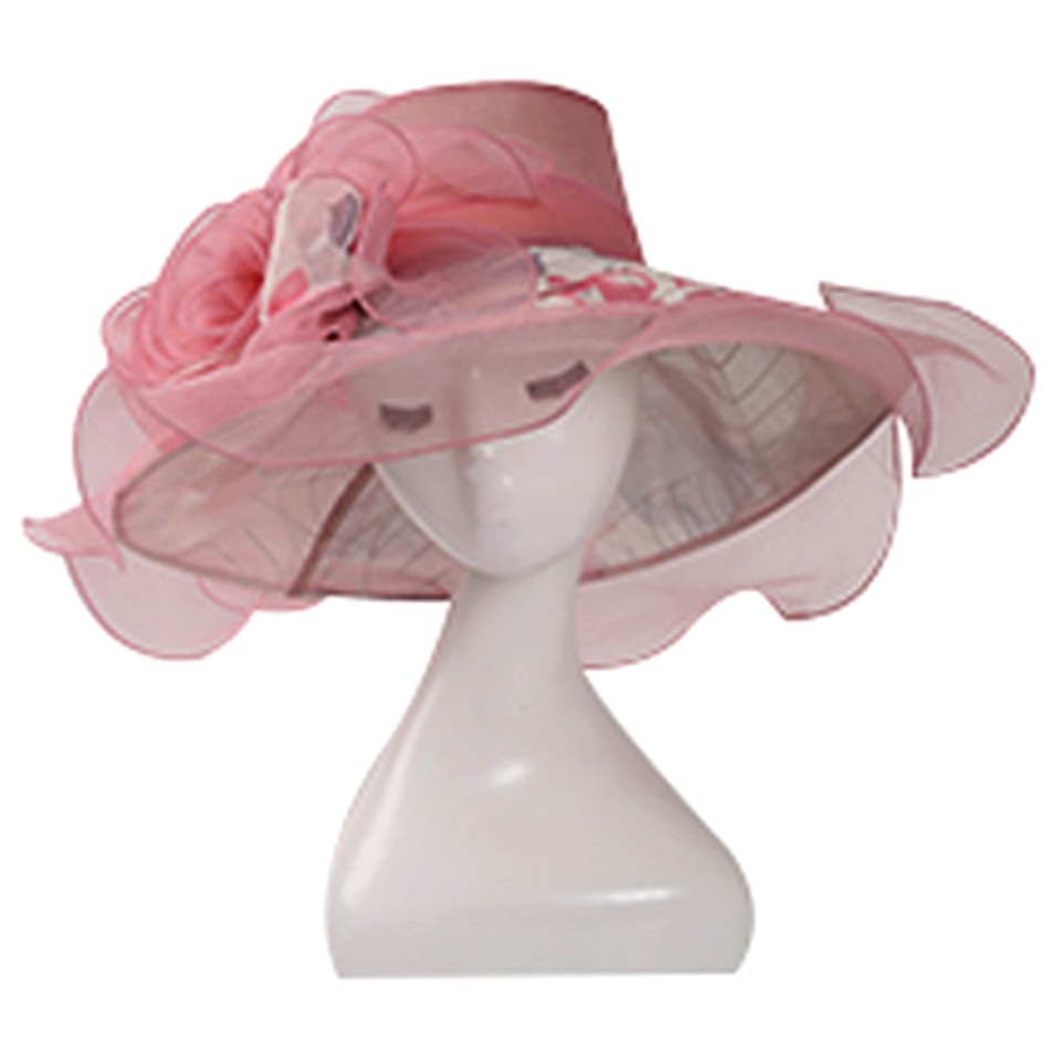 Women Oganza Sun Hat Church Kentucky Derby Wide Brim Wedding Fascinator