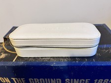 2013 Women's Pandora Jewelry Travel Case White Cream Leather Hardly Used Nds