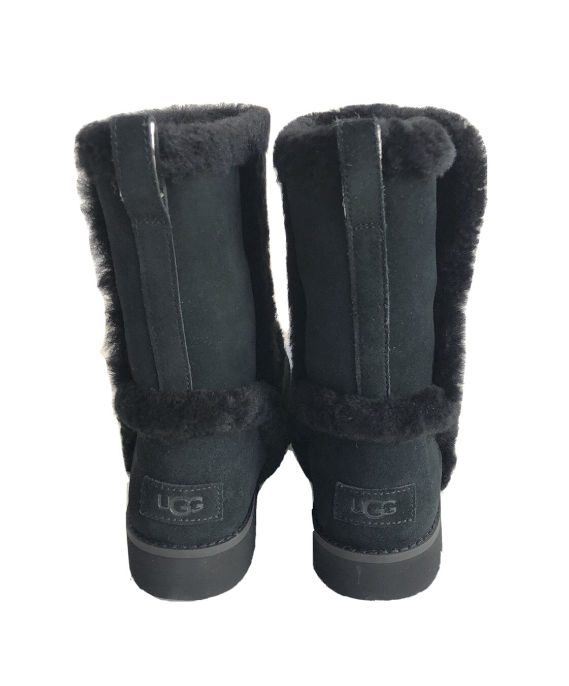 FLUFF SPILL SEAM BLACK SHEARLING BOOTS 