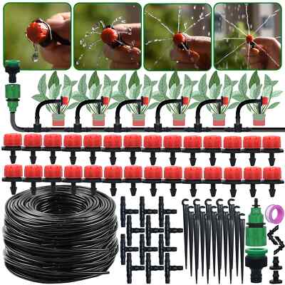 Garden Drip Irrigation Automatic Watering System Kit1/4'' Nozzles for Bonsai  Pot | eBay