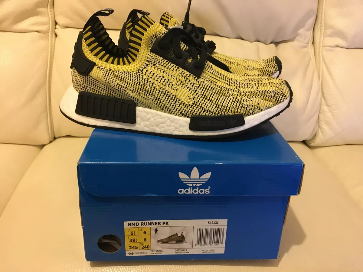 Duke Opmærksomhed historie ADIDAS NMD PRIMEKNIT RUNNER R1 PK BLACK YELLOW SIZE UK 5.5 NEW | eBay