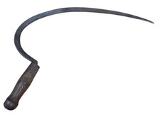 Vintage Antique Russian Style Farm Hand Scythe Sickle Rustic Hand Tool Serrated