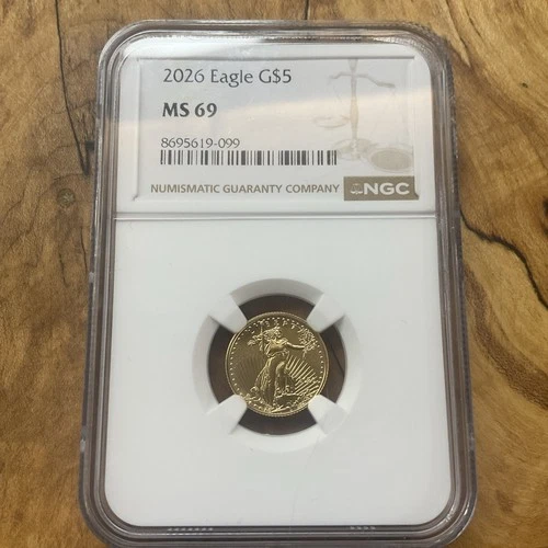 NGC Certified 2026 Eagle G$5 Gold Coin MS 69 Graded 8695619-099