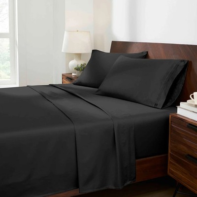 Egyptian Cotton 1500 Thread Count Solid Deep Pocket 4 Piece Bed Sheet Set