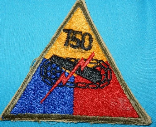 WW2 ERA 750th ARMORED TANK DIVISION PATCH US MILITARY BADGE WORLD WAR II