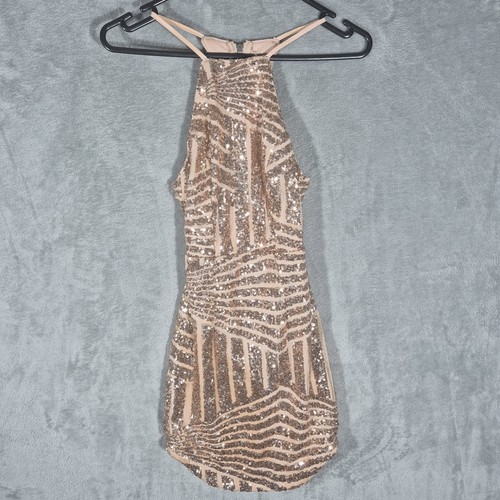 Morning Mist Asymmetrical Dress - Size 6 - Blush - Sequins - Picture 1 of 4