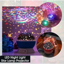 ROTATING  LED Galaxy Starry Night Light Projector Star Sky Moon Lamp Party Gift