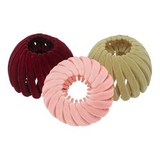 Bird Nest Magic Hair Clip, 3 Pack, Light Brown/Pink/Burgundy 