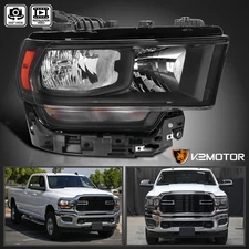 Right Side Headlight Fits 2019-2024 Dodge Ram 2500 3500 Black Headlamp 19-24