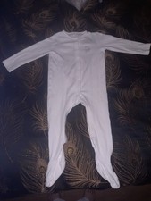 White Baby Sleepsuit 12 to 18 months