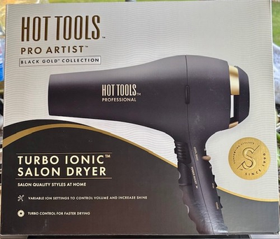 #ad Helen of Troy Hot Tools Pro Artist Black Gold Collection Turbo Ionic Salon Dryer $45.50