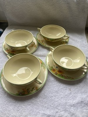 Seltenes Art Deco Frank Buckley Produktion 8tlg Terrine & Teller Set handbemalt um 1930
