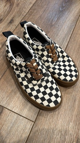 Furgonetas Talla 13 Niños Nuevas Sin Caja Blanco y Negro Cuadros Marrón Sin Cordones