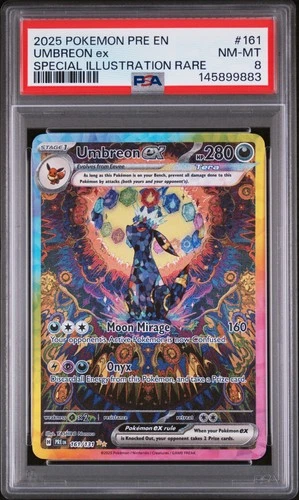 2025 POKEMON PRE EN-PRISMATIC EVOLUTIONS #161 UMBREON EX PSA 8