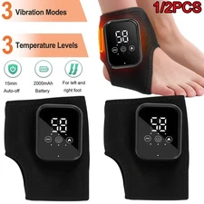 1/2x Electric Foot Ankle Massager Heating and Vibration Hot Compress Pain Relief