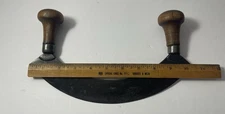 Antique Mezzaluna Curved Food Chopper 2 Handled Hallmarked - P F - PRIMITIVE