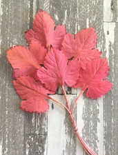 Antique Vintage Millinery Satin Leaves Pink Color